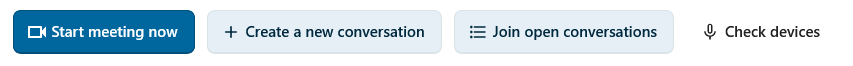 Primary, secondary and tertiary buttons used in the Talk dashboard