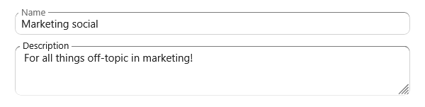 Text fields and text area while creating a Talk conversation