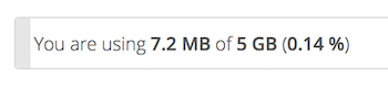 Storage quota indicator on the Personal page